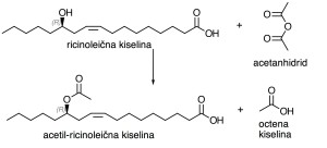 reakcija ricinoleične kiseline s acetanhidridom